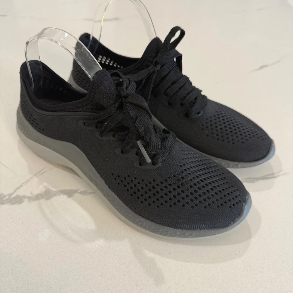 Crocs LiteRide 360 Pacer‎ Black & Slate Gray Womens Size 9 Sneakers 206705 Shoes